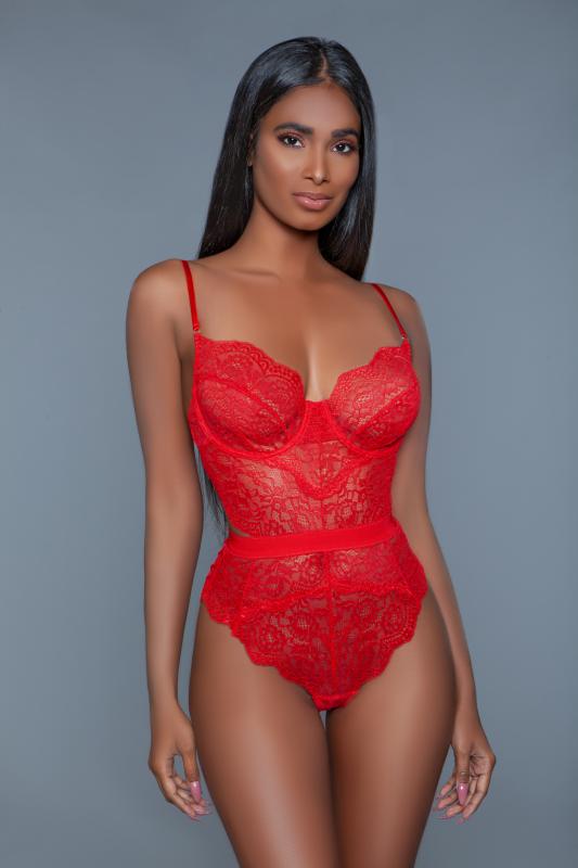 BEWICKED BETTANY  BODYSUIT RED (M)