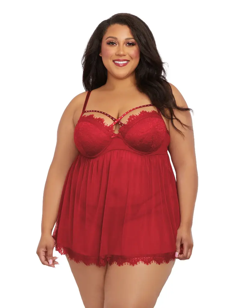 RENE ROFE PLUS SIZE BABYDOLL BRA CUPS 