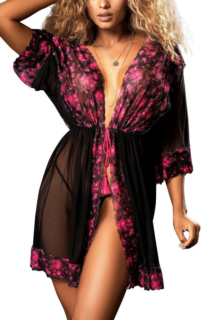 MAPALE  FLORAL ROBE/PANTY 