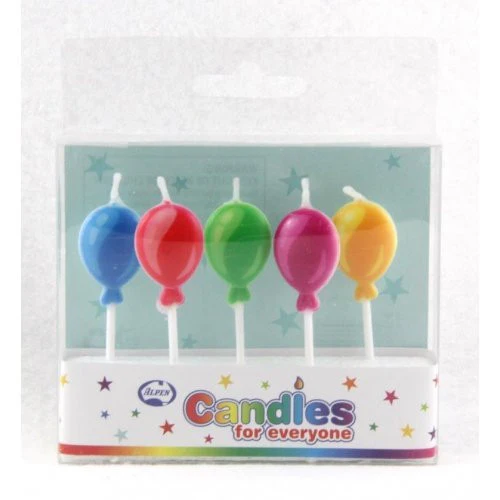5 COLORFUL PARTY CANDLES  