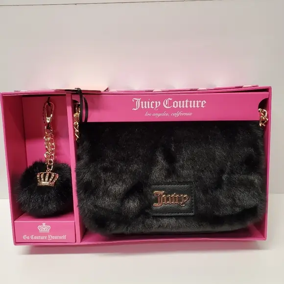 JUICY COUTURE BLK FUR MINI PURSE 