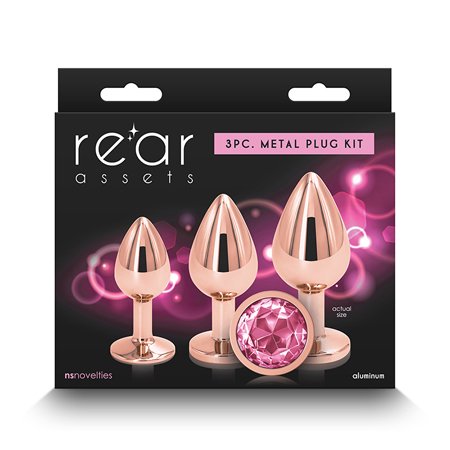 3PC METAL PLUG KIT ROSE GOLD