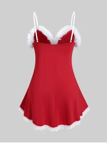 [724] RED/WHITE CHRISTMAS SHORT DRESS