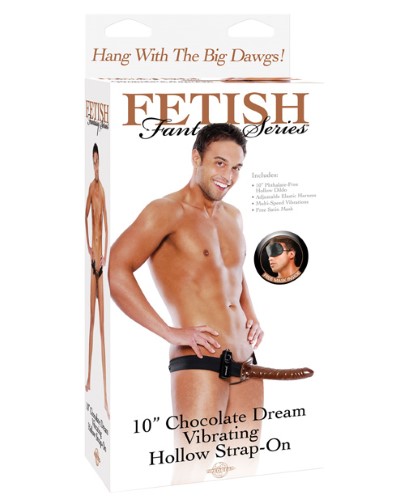 FETISH 10"CHOCOLATE DREAM HOLLOW STRAP-ON 